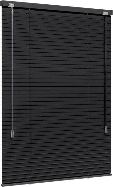 jalousiescout Jalousie LightLess Aluminium-Jalousie, 25 mm, 40 x 130 cm, schwarz matt, ohne Bohren, geklemmt oder verschaubt, Aluminium, vollverdunkelnd, Feuchtraumgeeignet
