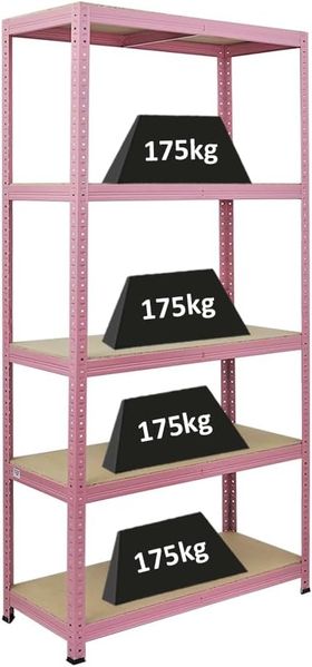PROREGAL® Schwerlastregal Lagerregal Wohnregal Designregal 180x90x40cm Fachlast 175kg 5 Ebenen, Wunderschönes stillvolles Schwerlastregal in Pink, Gelb oder Mintgrün
