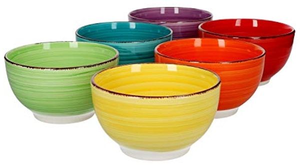 MamboCat Müslischale 6er Set Müslischale Uni Bunt, Steingut