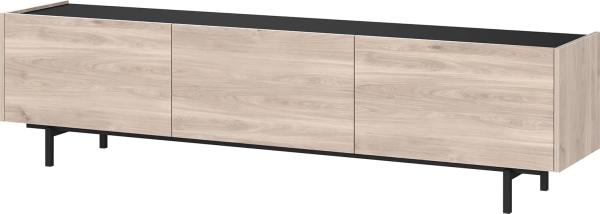 Germania Lowboard 1113-627 GW-Cantoria, in Eiche/Schwarz, mit DREI Klappen, 184 x 48 x 40 cm (BxHxT)