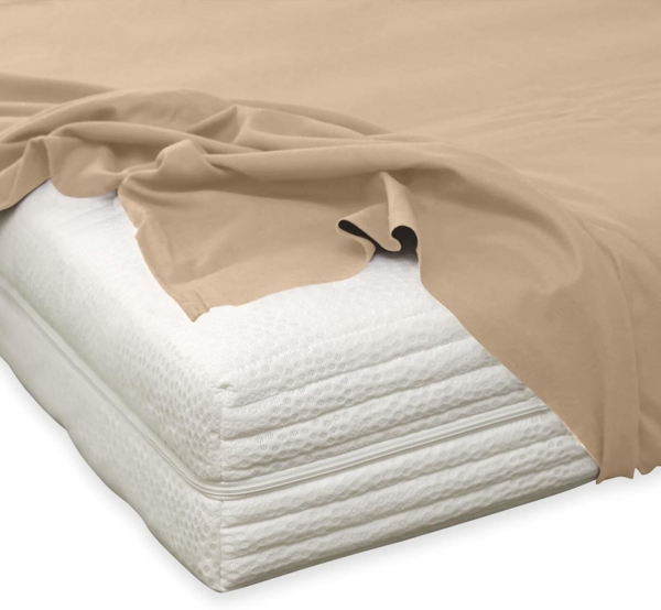 Traumschlaf Feinbiber Haustuch Bettlaken|220x260 cm| sand Bild 1