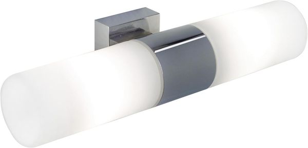Nordlux Büro Wandleuchten Tangens Breite 31 Cm Chrom 2-flammig Zylinderförmig, Chrom, weiß, Glas, Metall, 17141029
