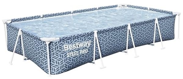 Steel Pro™ Frame Pool ohne Pumpe 366 x 201 x 66 cm, Blattform-Design, eckig