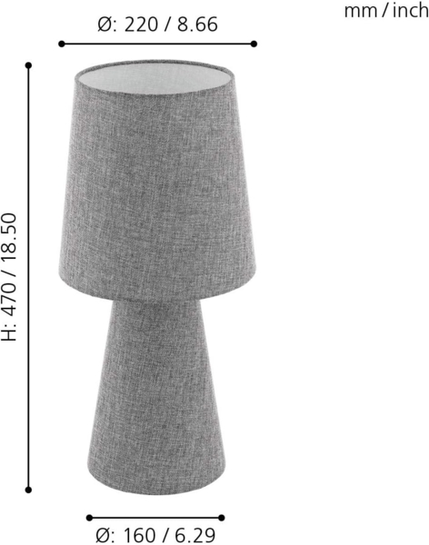 Eglo 97132 LED Tischleuchte CARPARA grau Ø22cm H:47cm Bild 3