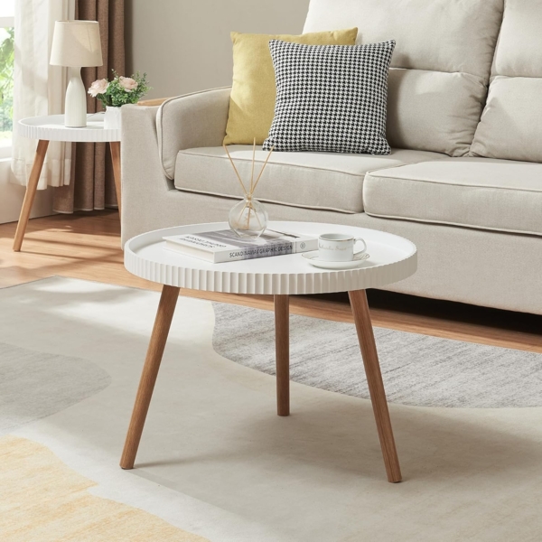 Couchtisch Bongard Ø60x45 cm Weiß [en. casa]