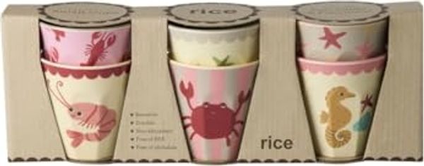 rice Kinderbecher Rice Melamin 6er-SET Becher - Blue Ocean Print 160ml, Melamin