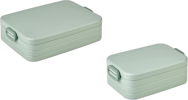 Mepal | Take a Break Duo Pack | Brotdose To Go | Lunchboxen für 2 bis 4 Sandwiches oder 4 bis 8 Brotscheiben | ideal für Meal Prep | Essenbox mit Unterteilung | Nordic sage