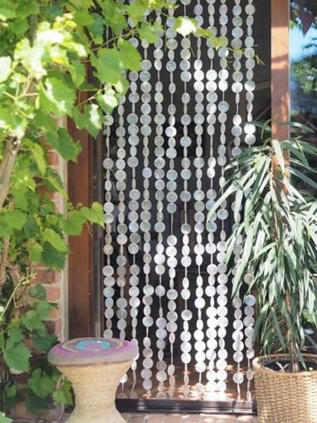 Guru-Shop Vorhang Exotischer Muschelvorhang aus Capiz, Windspiel,..