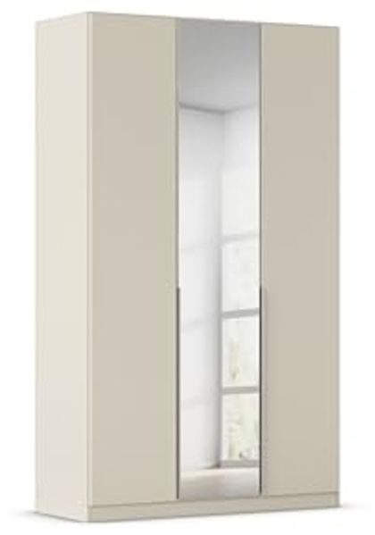 Rauch Möbel Alabama, Kleiderschrank für Schlafzimmer, Kinderzimmer, Wohnzimmer, Garderobe, Flur, 3-türig, Spiegel, mit Zubehör Classic, Farbe Beige, Breite 136 cm