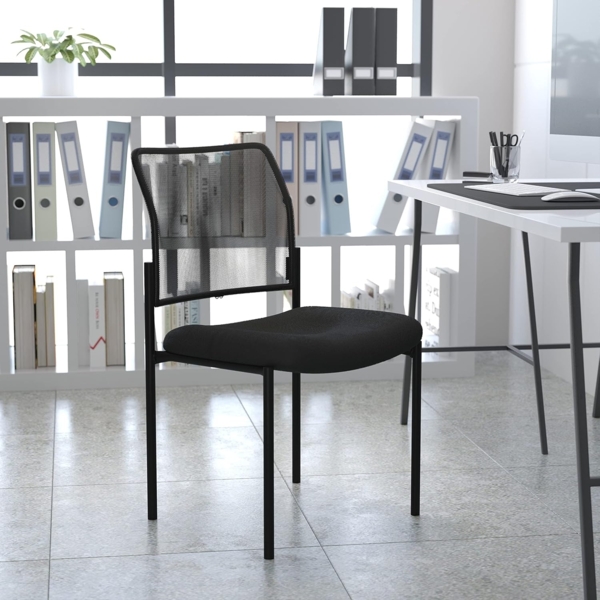 Flash Furniture Jana Comfort Beistellstuhl, stapelbar, Stahl, Schwarz Bild 2