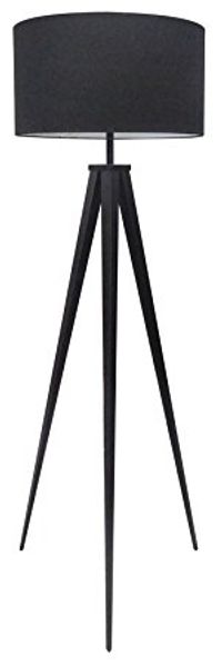 riess-ambiente Stehlampe TRIPOD 142cm schwarz, ohne Leuchtmittel, Stehleuchte · Retro · Stoff-Schirm · Wohnzimmer