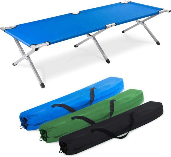 Goods+Gadgets Feldbett Faltbares Army-Bett (Campingbett, Klappbett) Gästebett aus Aluminium
