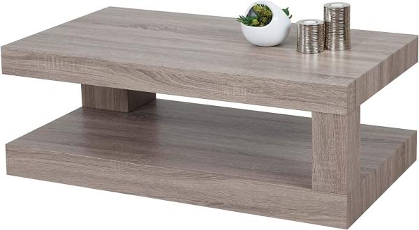 Couchtisch HWC-A32, Wohnzimmertisch, 3D-Struktur, 40x110x60cm MVG-zertifiziert ~ dunkle Eicheoptik