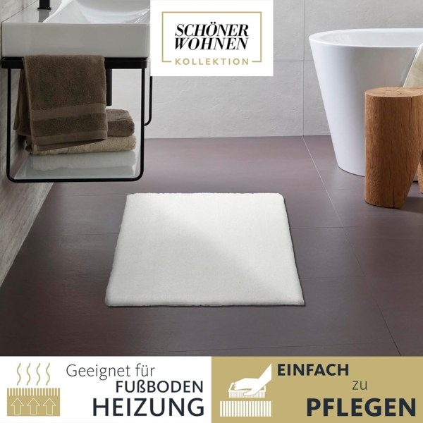 SCHÖNER WOHNEN-Kollektion Badematte Bahamas Uni, Höhe 30 mm, fußbodenheizungsgeeignet, Baumwolle, rechteckig, beidseitig verwendbar Bild 7