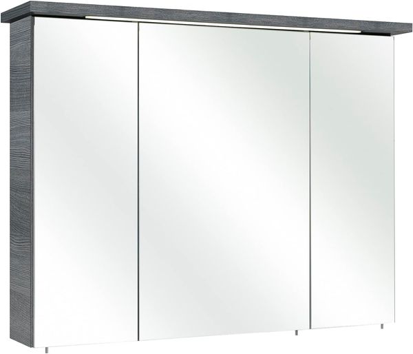 Pelipal Quickset 328 Spiegelschrank, Holz, Graphit Struktur quer Nachbildung, 75 x 72 x 20 cm