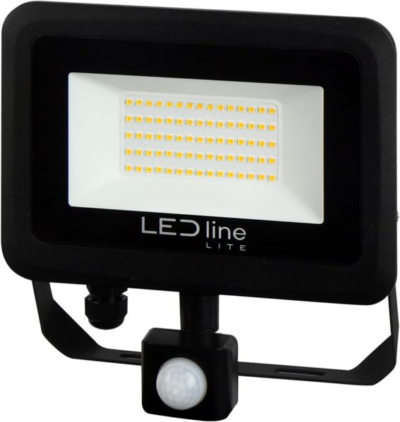 Außenleuchte mit Bewegungsmelder LED 50W neutralweiß 230Vac 5000lm IP65 schwarz PHOTON LED LINE
