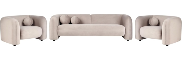 5-Sitzer Sofa Set Samtstoff taupe LEIREN