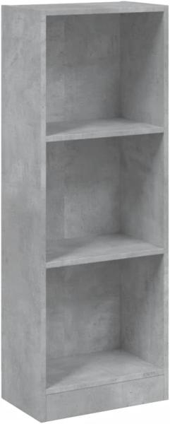 vidaXL Bücherregal 3 Fächer Betongrau 40x24x109 cm Holzwerkstoff 800832