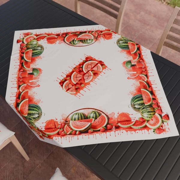 PETTI Artigiani Italiani - Zubehör für Küchentextilien, Moderne Mitteldecke 90x90 cm aus Mikrofaser, Elegante Mitteldecke mit Digitaldruck, Wassermelonen, 100% Made in Italy Bild 2