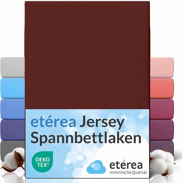 etérea Comfort Jersey Spannbettlaken Bordeaux 200x200 cm - 200x220 cm