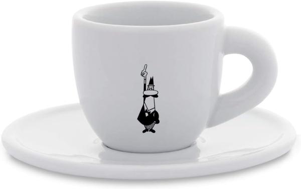 Bialetti Mokatasse Istituzionale, mit Untertasse, Moka Tasse, Espressotasse, Porzellan, 80 ml