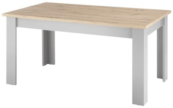 Esstisch Rideau in grau und Eiche Artisan 160 x 90 cm