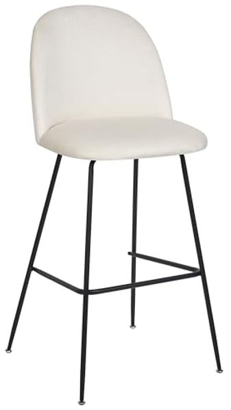 Set mit 2 Barstühlen ARCOLA Samtstoff Cremeweiß