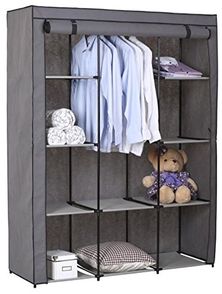 IDIMEX Kleiderschrank STEVEN Keller Regal mit Schutzhülle, 9 Regalfächer individuell verstellbar