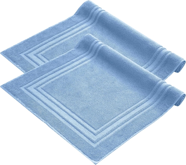 Komfortec Badematte Badvorleger aus 100% Baumwolle, 50x70 cm Duschvorleger, Waschbar Duschmatte, Frottee, Rechteckig, 600 g/m², 2er Set, Saugfähig & Schnelltrocknend