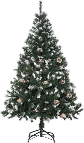 HOMCOM Künstlicher Weihnachtsbaum 150 cm Kunstkiefer, mit 676 Astspitzen, faltbar Standfuß, Kiefer, für Weihnachtsfest, Indoor, Grün