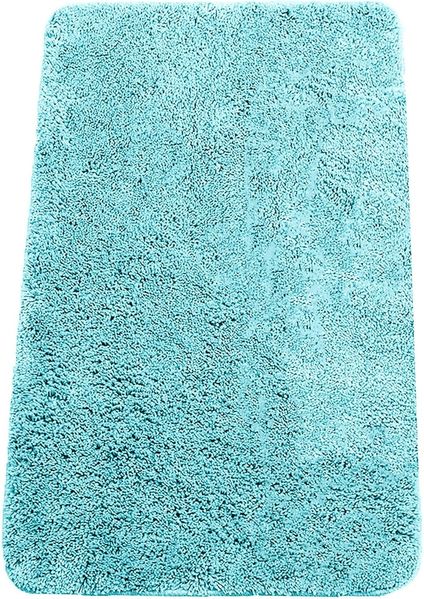 Brandsseller Badezimmerteppich 60x90 cm Badvorleger Badematte Badteppich rechteckig Chenille rutschfest saugstark maschinenwaschbar - Türkis
