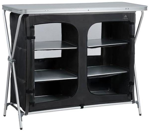 CampFeuer Campingschrank Campingschrank, 110 cm x 47 cm x 90 cm, Campingküche Alu Faltschrank