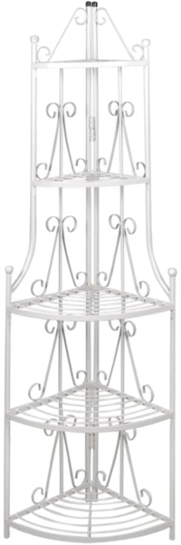 Pflanzentreppe Blumenregal Standregal Eckregal Blumentreppe Stahl weiß 40783