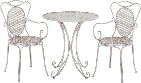 Bistro Set CILENTO Metall Grau