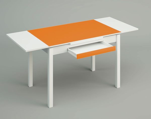 ASTIMESA Alas Cristal Küchentisch, Metall, Orange, 100x60 cm