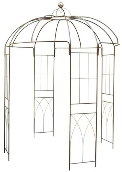 Rosenpavillon Metall 270 Höhe Rankhilfe Rankgitter Rosenbogen aus Eisen, 270 x 200 x 200 cm, Gartenlaube, romantischer Gartenpavillon für Kletterpflanzen, Jasmin Hochzeitsbogen