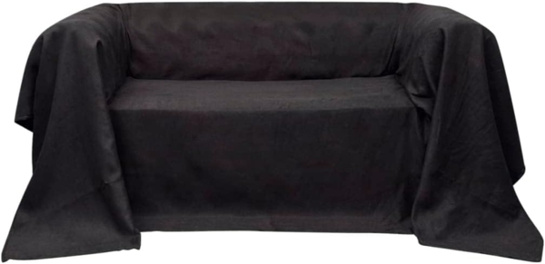 Micro-Suede Sofaüberwurf Tagesdecke Anthrazit 140 x 210 cm 130895 Bild 1