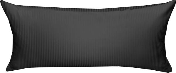 Bettwaesche-mit-Stil Mako-Satin Damast Streifen Bettwäsche „Linea“ anthrazit 4mm gestreift Kissen 40x80