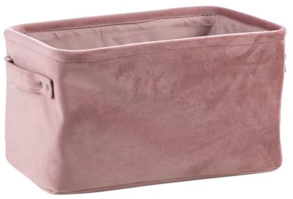 Home4You Aufbewahrungskorb, Rosa, Samt, Tragegriffe, B 33 x H 18 x T 23 cm (1 St)