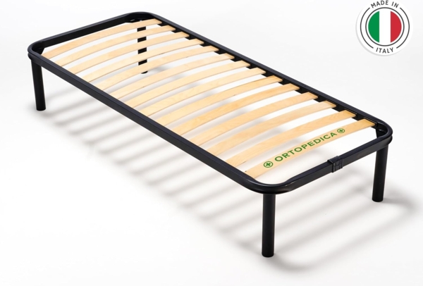 EVERGREENWEB - Orthopädisches Bett Lattenrost 90x195 hoch 35cm Leisten Extra Komfort aus Buche Holz Verstärkt mit 4 Füße Abnehmbar Rahmen aus Stahl Bettgestell für alle Betten und Matratzen Einzelbett Bild 7