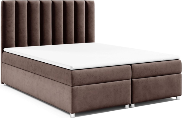 Best for Home Boxspringbett mit Bettkasten Trinity K-10 Bonellfederkern inkl. 7 cm Topper (Bonell-Matratze, gepolstertes Kopfteil, Doppelbett versch. Größen, 140x200 160x200 180x200 200x200 cm), Handwerksqualität, TOP Preis-Leistungs-Verhältnis