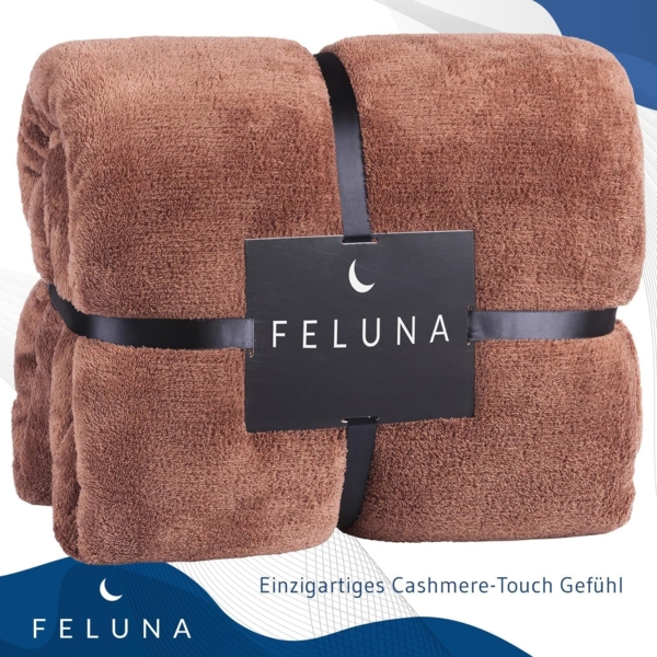 Wohndecke FELUNA Coral Fleece Kuscheldecke XXL – Superweicher Cashmere-Touch, Feluna, Tagesdecke Kaschmir-Touch 220 x 200 cm Bild 2