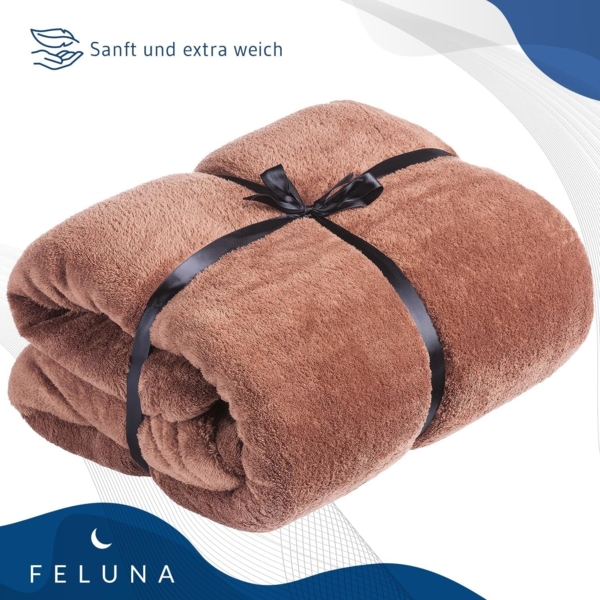 Wohndecke FELUNA Coral Fleece Kuscheldecke XXL – Superweicher Cashmere-Touch, Feluna, Tagesdecke Kaschmir-Touch 220 x 200 cm Bild 3