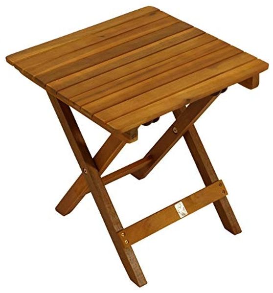 Klapp - Beistelltisch MARA 38x38 cm, Akazie geölt