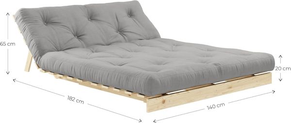 KARUP DESIGN ROOTS Futonsofa Gestell unbehandelt Matratze Grau Bild 3