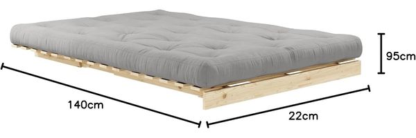 KARUP DESIGN ROOTS Futonsofa Gestell unbehandelt Matratze Grau Bild 10