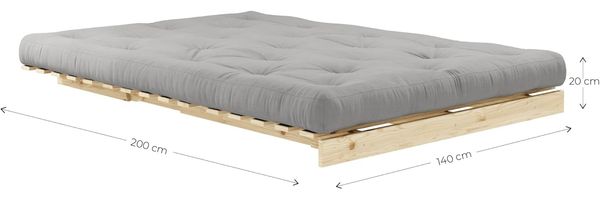 KARUP DESIGN ROOTS Futonsofa Gestell unbehandelt Matratze Grau Bild 4