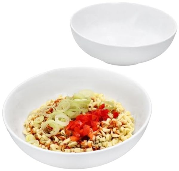 MamboCat Servierschale 2er Set STABIL Ramenschüssel 820ml Ø21cm Porzellan Weiß Suppe, Porzellan