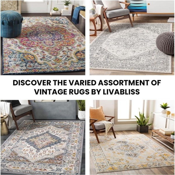 Livabliss Teppich MUNICH, rechteckig, Höhe: 11 mm, Vintage Orientteppich, Kurzflor Boho Wohnzimmerteppich, Läufer Bild 6