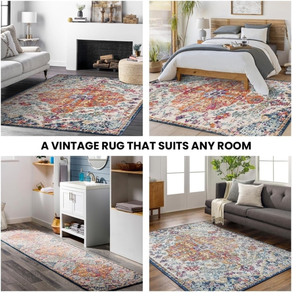 Livabliss Teppich MUNICH, rechteckig, Höhe: 11 mm, Vintage Orientteppich, Kurzflor Boho Wohnzimmerteppich, Läufer Bild 5